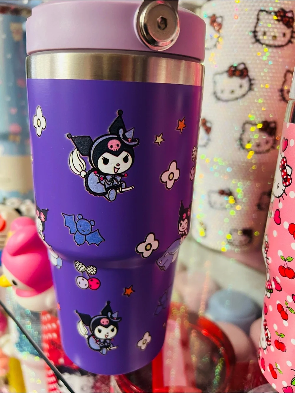 Kuromi Stanley Kids Purple Insulated Bottle with Pink Lid